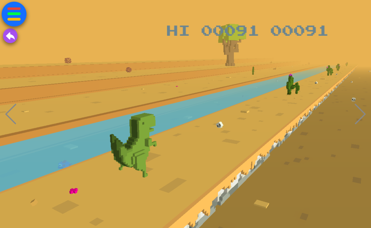 Chrome 恐龍遊戲 3D