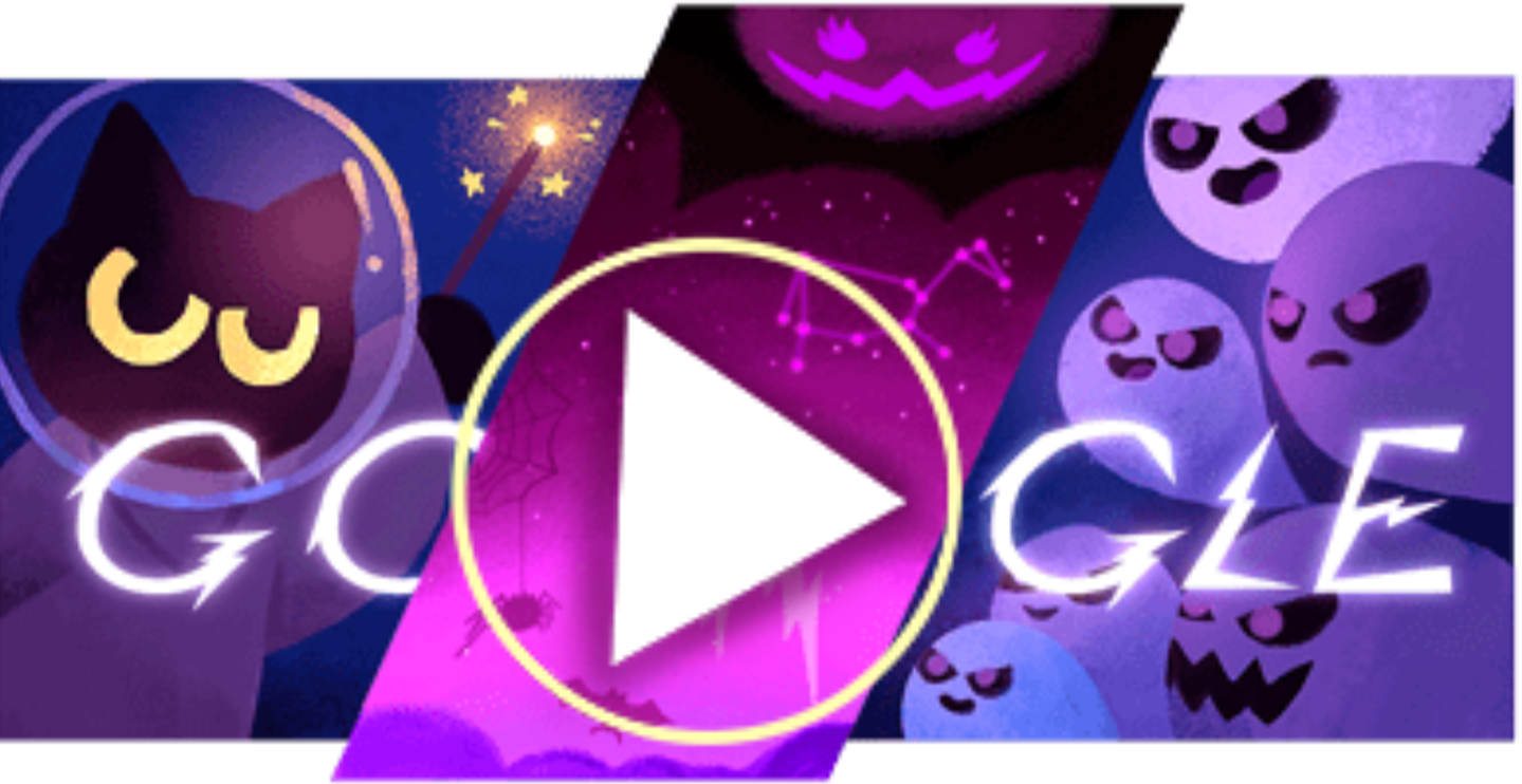 Google 萬聖節 2024 - 魔法貓太空