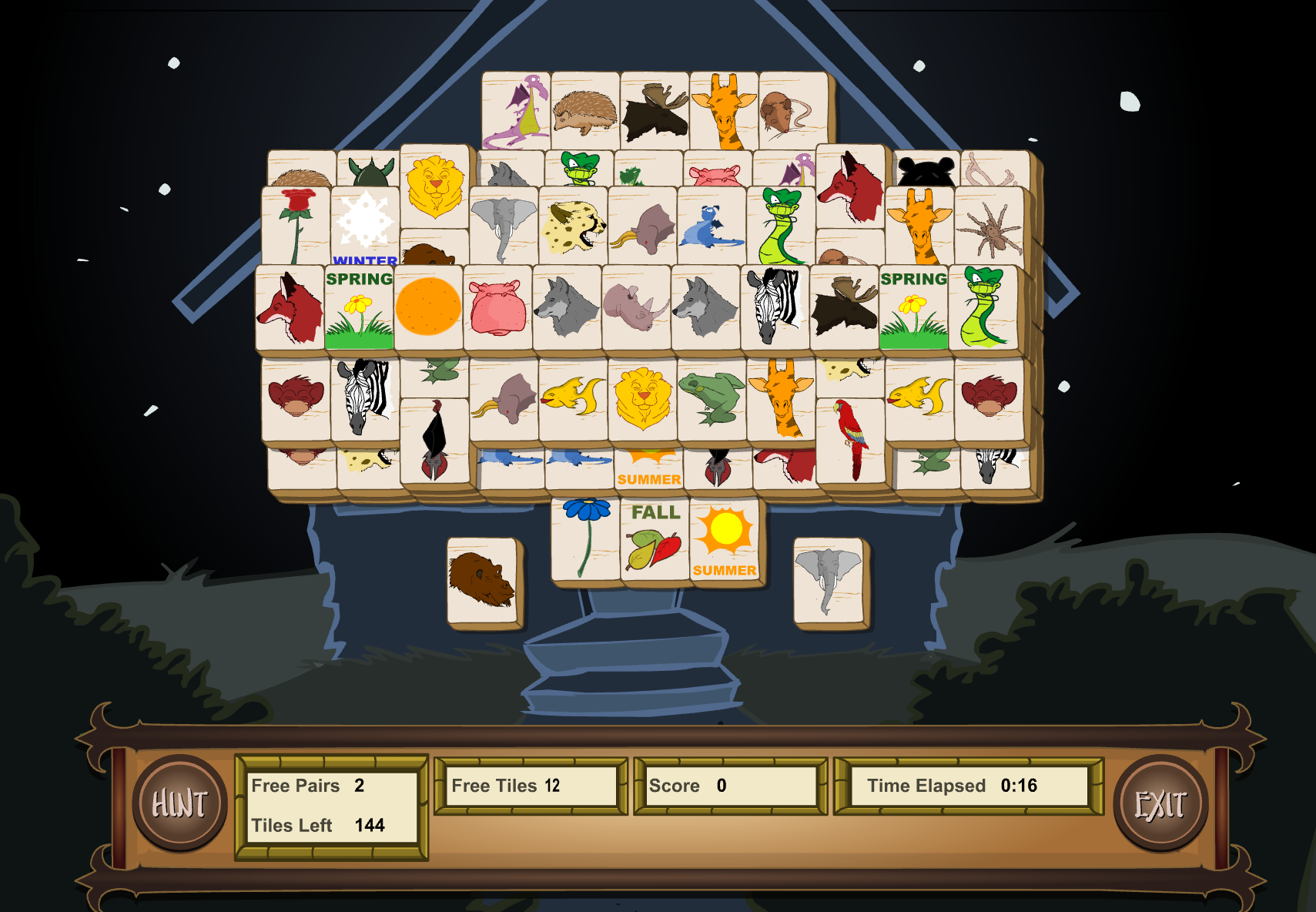 動物麻將連連看