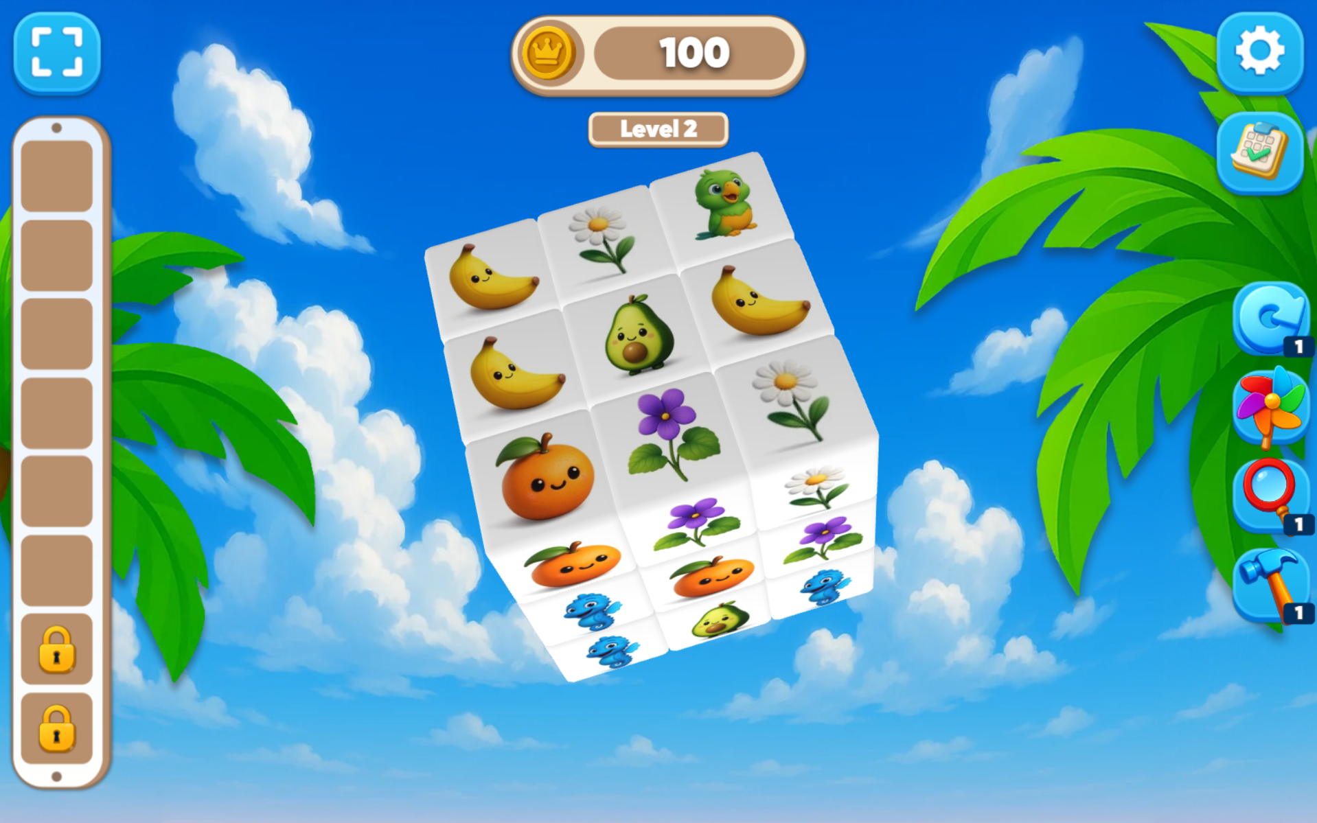 可愛3D旋轉方塊配對